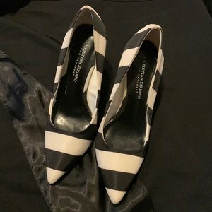 Christian Siriano For Payless Pumps Pointed Toe Striped Womens Heels - Size 8